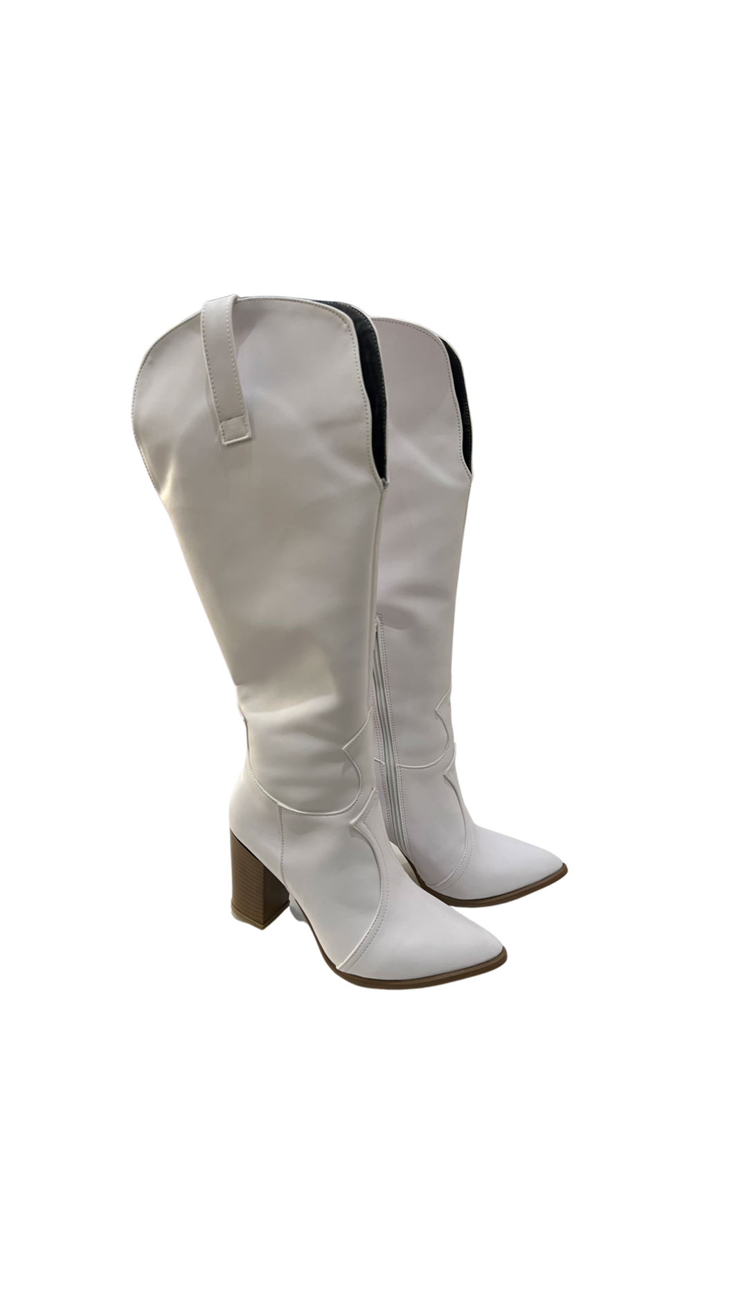 Ingrid white tall boots